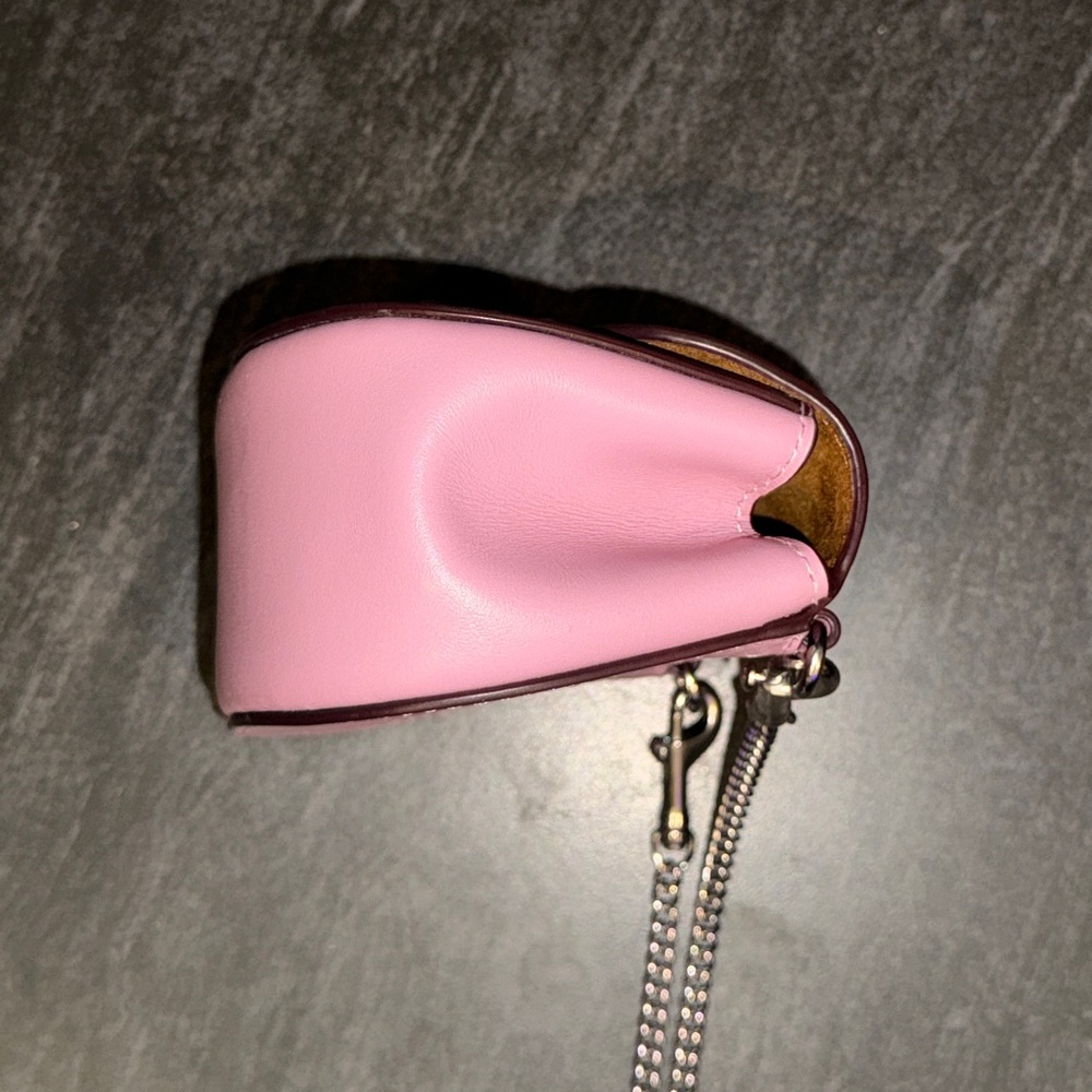 Coach Pink Leather Morgan Card Case on a Chain - Picture 6 of 16